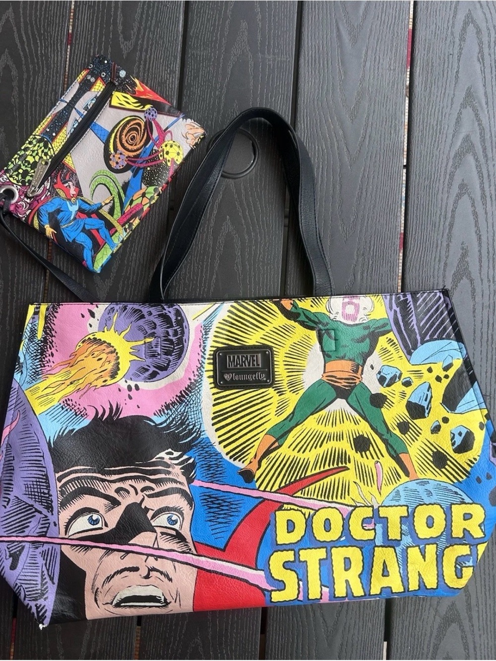 Loungefly Marvel Doctor Strange Comic Book Tote Bag & Pouch Set Vintage Rare